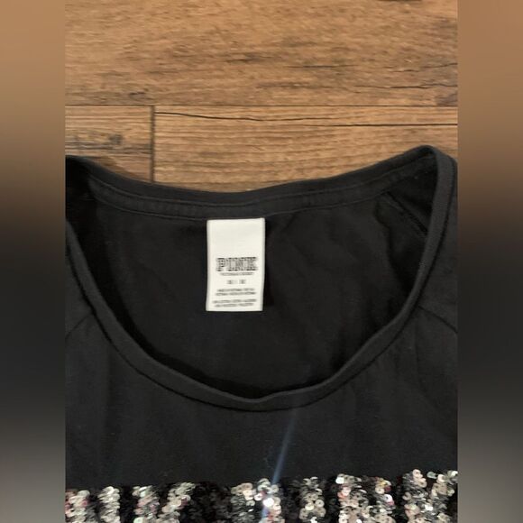 PINK VS SILVER LOGO BLING SWEATSHIRT/ JOGGER PANTS OUTFIT SET M - Picture 6 of 14